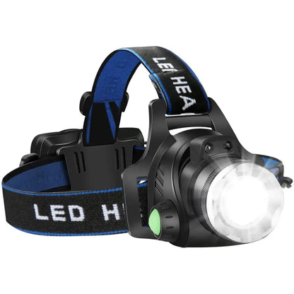 Rechargeable LED Headlamp – 2×18650 Battery, Motion Sensor, Waterproof Ultra Bright Flashlight & Lantern for Camping, Fishing & Outdoor Portable Lighting Tool
