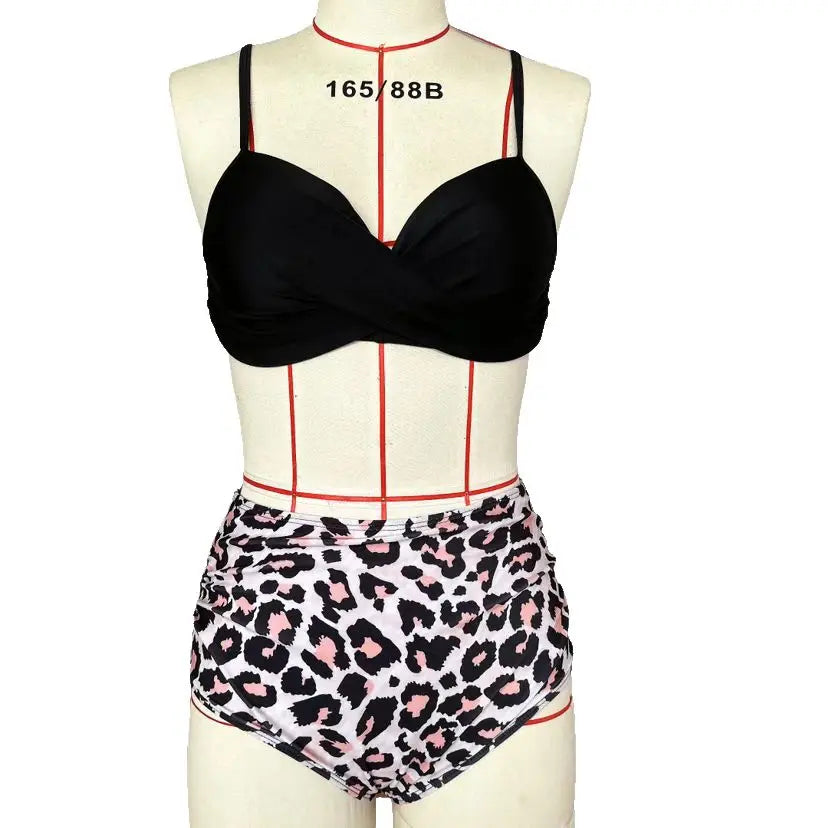 Vintage High Waist Bikini Set 2025 – Women’s Push-Up Printed Swimwear Summer Beach Bathing Suit
