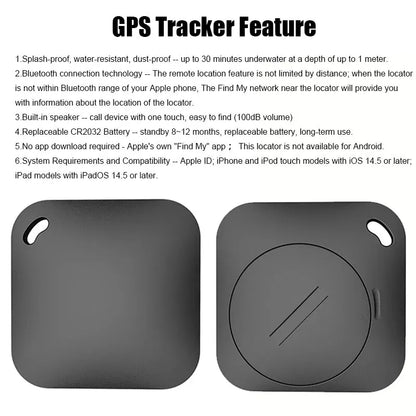 Smart Bluetooth GPS Tracker – iTag Anti-Lost Locator for Car, Keys, Pets & Kids, Works with Apple Find My App (MFI Rated)