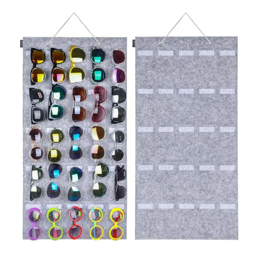 Sunglasses Felt Storage Hanging Bag – Wall & Door Mounted Sunglasses Organizer & Display Rack