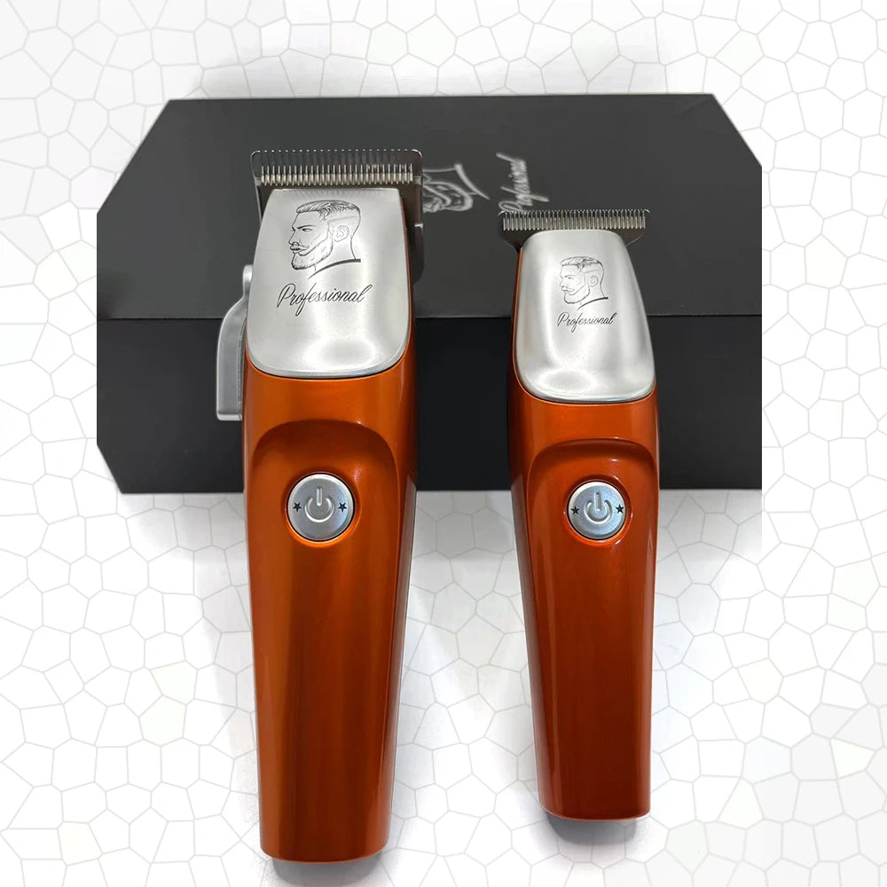 Professional Men’s Hair Clipper Set - Vintage 6500RPM Low-Noise Ceramic Blade Trimmer for Home & Salon Use