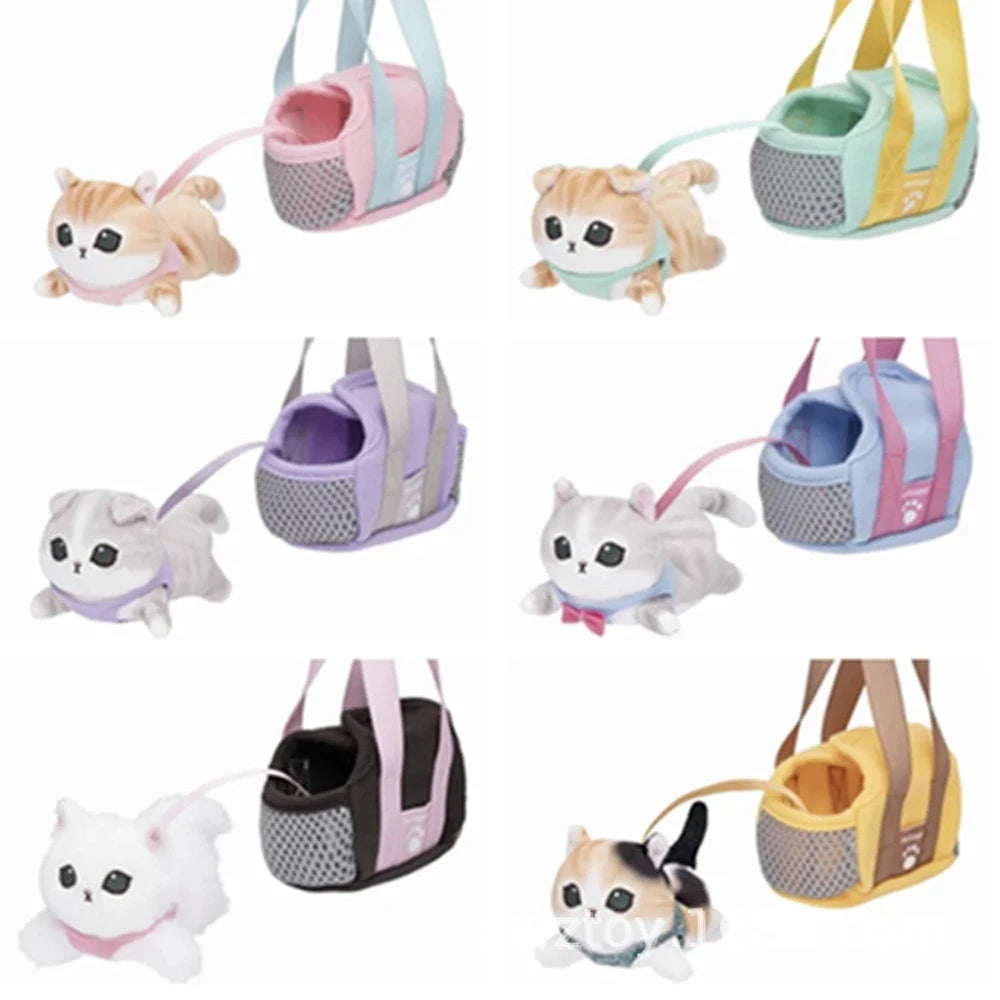 Hot Kawaii Plush Keychain Pendant — Mofusand Shark Cat & Cross-Dressing Hello Kitty/Kuromi Backpack Charm