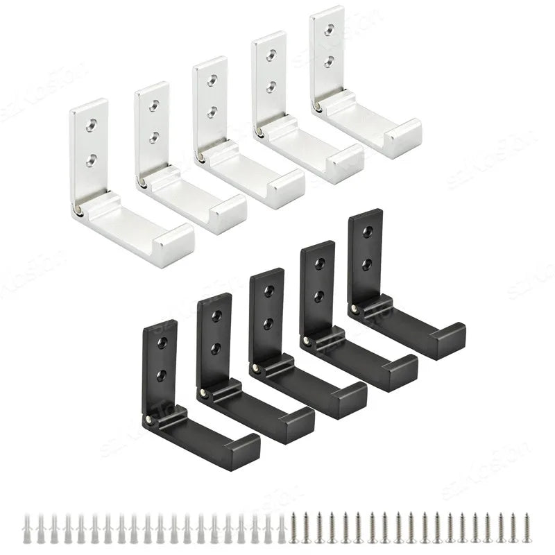 Folding Aluminum Alloy Wall Hooks – Rustproof Coat, Towel & Clothes Hanger (1/5/50 Pack)