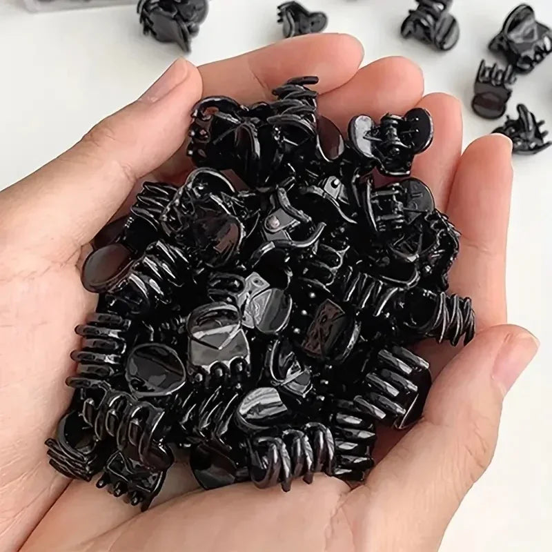 Mini Hair Claw Clips Set - 10-60PCS Plastic Hair Clips for Women & Girls in Black, Brown and Transparent Styles