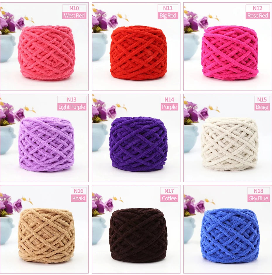 QJH Chunky Blanket Yarn – Luxury Thick Polyester Jumbo Knitting & Crochet Yarn for Blankets & Pillows, 100g Ball