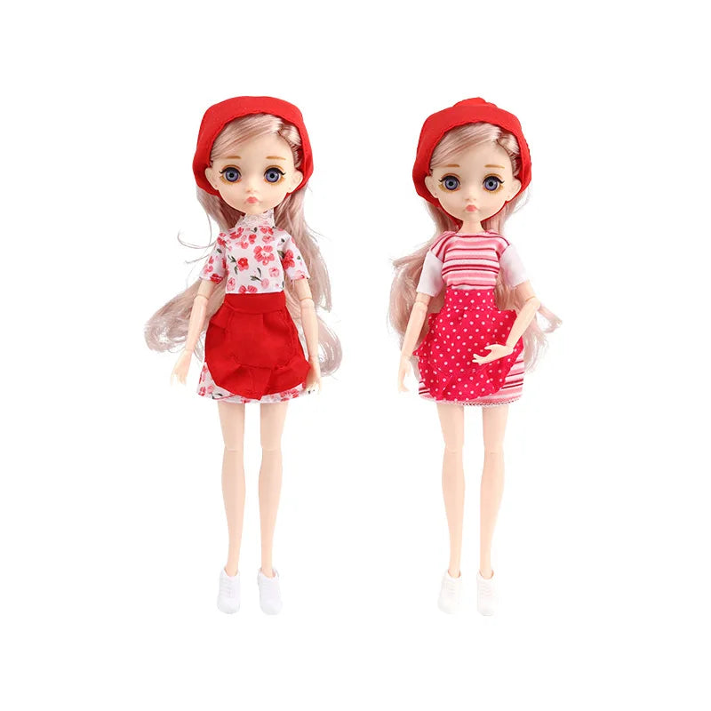 Slim 26cm BJD Doll for Girls – 13 Movable Joints with Princess Outfit, Blue Eyes & Eyelash Accessories