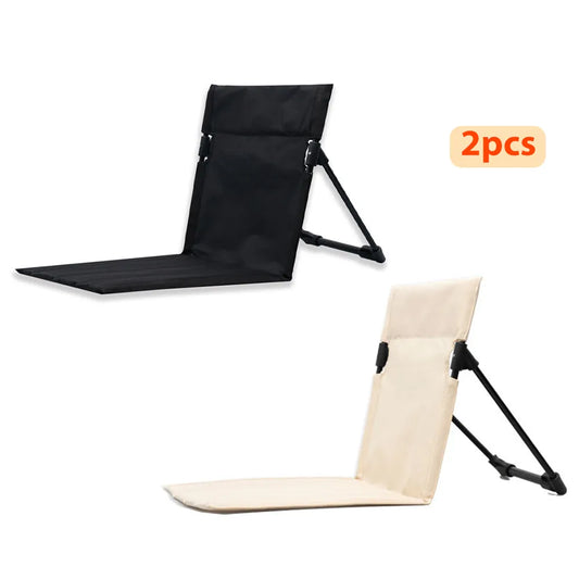 Foldable Camping Chair: Outdoor Single Lazy Chair with Backrest Cushion - Picnic, Camping, Beach Chairs for Garden or Park