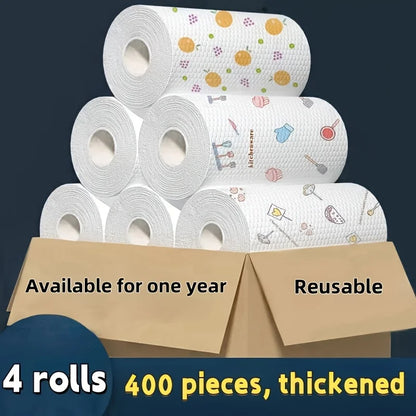 Absorbent Kitchen Dishcloth Roll - Thickened Dry & Wet Cleaning Cloth for Dishes and Sinks