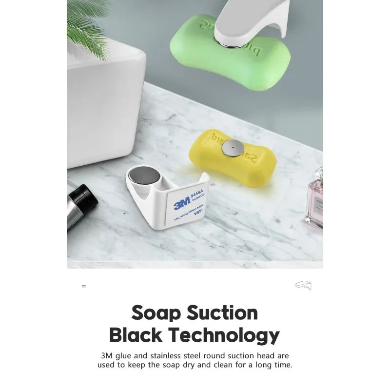 Magnetic Soap Holder – Punch-Free Drainable Soap Box for Bathroom & Toilet
