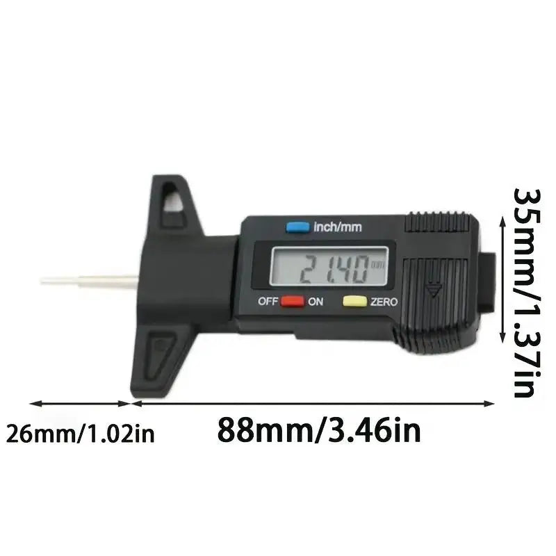 Digital Tire Tread Depth Gauge - Precision Tyre Wear Tester for Car Safety & Tire Condition Monitoring