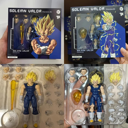 Majin Vegeta Super Saiyan Action Figure - Full Power Battle Damage Anime Collectible Model Toy