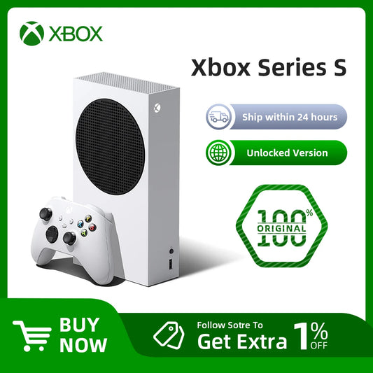 100% Original Microsoft Xbox Series S 512GB – Unlocked Version Game Console with Xbox Wireless Controller