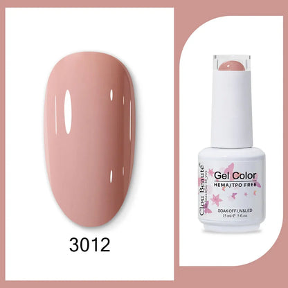 Clou Beaute 15ml Gel Nail Polish Set – Red Black White Green Neon UV Soak-Off Semi-Permanent Nail Varnish Base & Velvet Top Coat