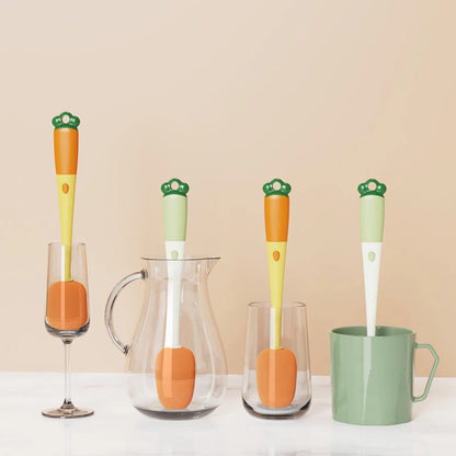 3-In-1 Long Handle Bottle Cleaning Brush - Sponge Bottle Gap Cleaner and Cup Cleaner for Kitchen