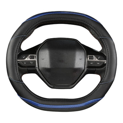 Peugeot 3008/4008/5008 Carbon Fiber & PU Leather Steering Wheel Cover — Car Interior Accessory