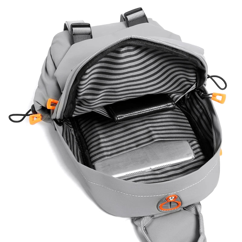 Waterproof Nylon Crossbody Bag for Men – Compact Chest Sling Shoulder Backpack for Travel & Outdoor Hiking