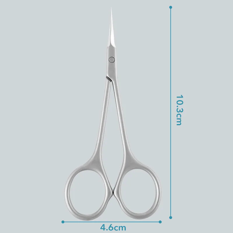 Stainless Steel Cuticle Scissors - Dead Skin Remover for Nails, Art Clippers, Russian Nail Scissors, Manicure Curved Tip