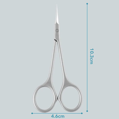 Stainless Steel Cuticle Scissors - Dead Skin Remover for Nails, Art Clippers, Russian Nail Scissors, Manicure Curved Tip