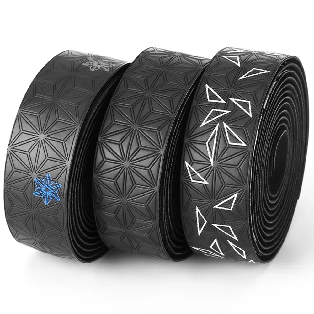 2Pcs PU Bicycle Handlebar Tape - Anti-Slip Shock-Absorbing Road Bike Grip Tape with Bar End Plugs