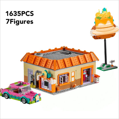 2025 MOC 1635-Piece Burger Restaurant Building Blocks Set – City Street View Creative Toy for Children’s Gifts