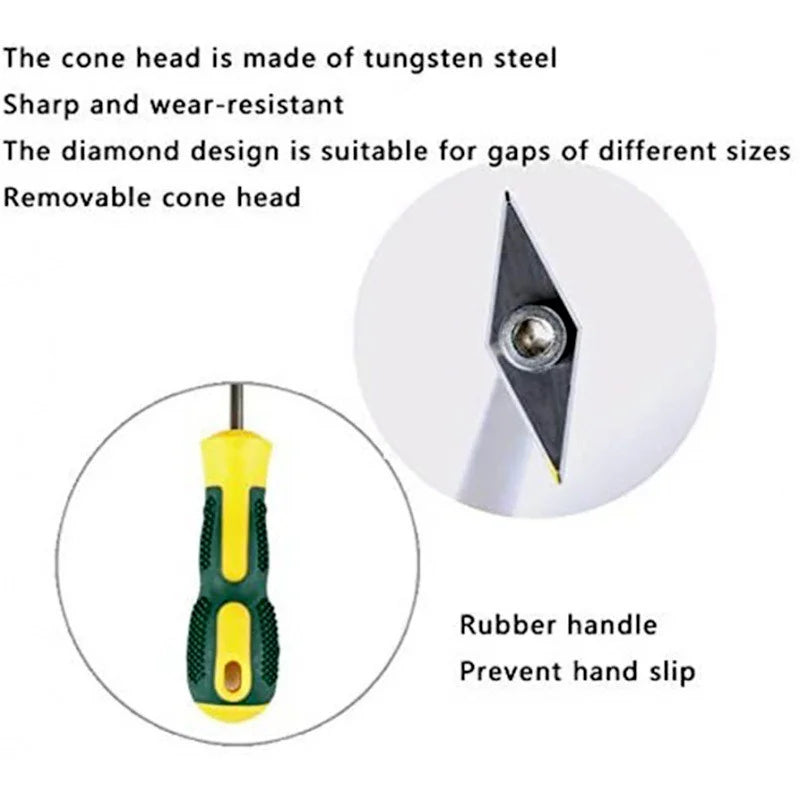 Replaceable Ceramic Tile Grout Remover – Tungsten Steel Drill Bit for Floor & Wall Seam Cleaning