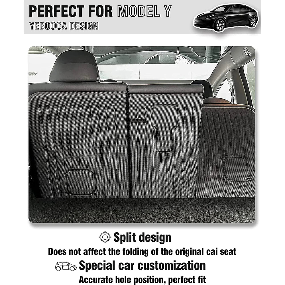 Rear Seat Backrest Protector for Tesla Model Y 2020-2025 – Juniper Trunk Anti-Scratch & Anti-Dirty Mat with Velcro