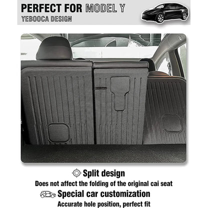 Rear Seat Backrest Protector for Tesla Model Y 2020-2025 – Juniper Trunk Anti-Scratch & Anti-Dirty Mat with Velcro