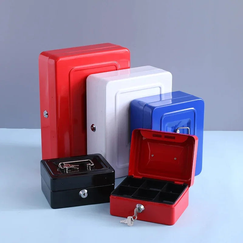 2025 Stainless Steel Petty Cash Money Box with Key Lock – Small Lockable Safe for Home Security & Decoration