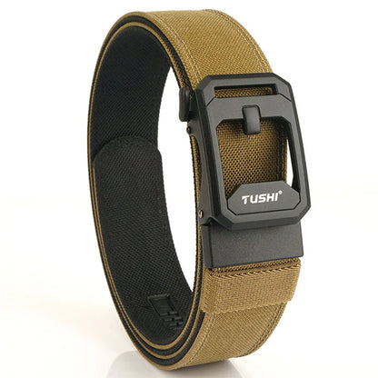 TUSHI Hard Tactical Belt for Men – Sturdy Nylon with Metal Automatic Buckle, Military & Police Duty, Outdoor IPSC Accessories
