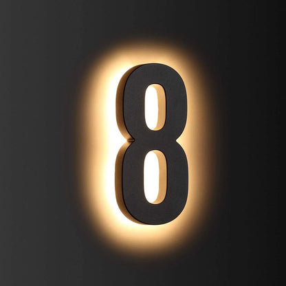 Illuminated Backlit LED House Numbers - Stainless Steel Floating Outdoor Address Sign with Durable Waterproof Finish