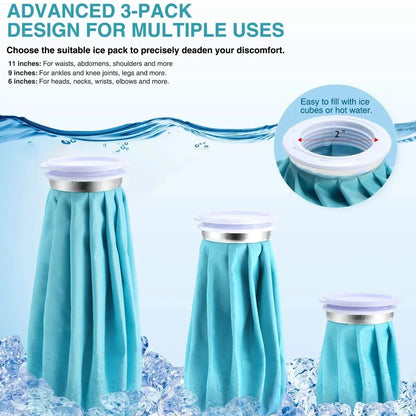 Reusable Ice Bag Packs for Injuries — Hot & Cold Therapy, Pain Relief for Knee & Leg, No-Leak Waterproof Design