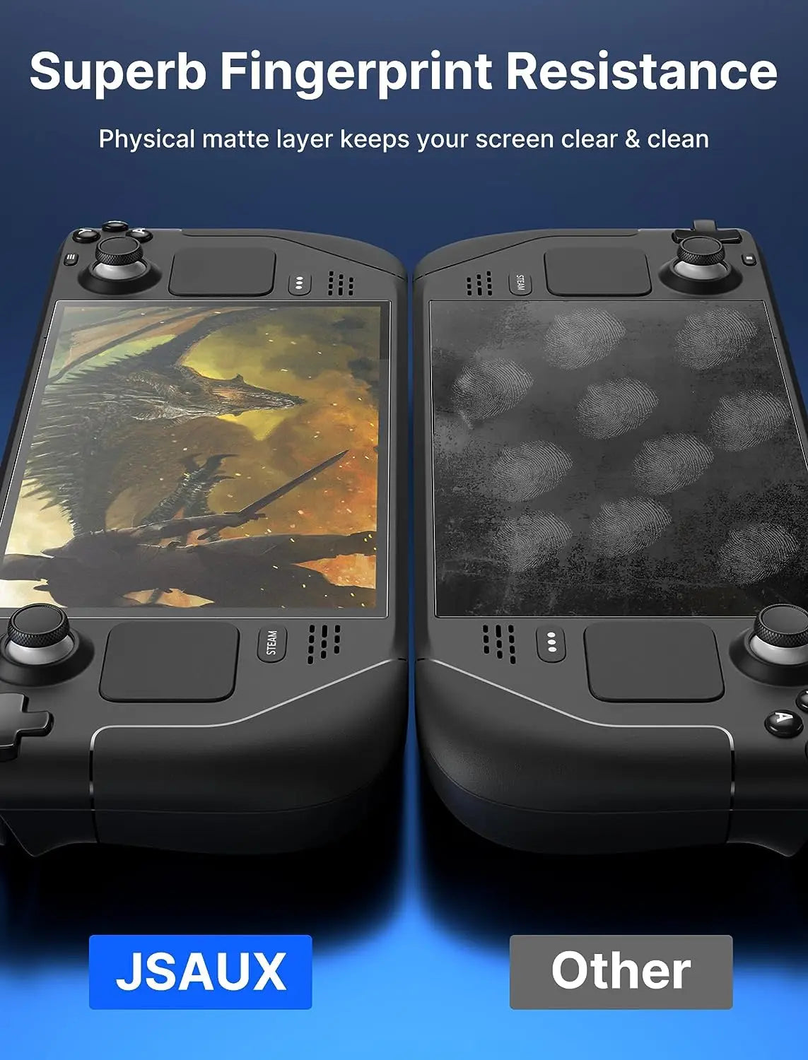 Steam Deck OLED Screen Protector - 2 Pack Anti-Glare Matte Tempered Glass 9H Scratch Resistant Film with Installation Kit
