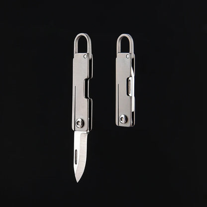 Portable Titanium Alloy Mini Folding Knife Keychain – Sharp Compact Unboxing Tool Pendant