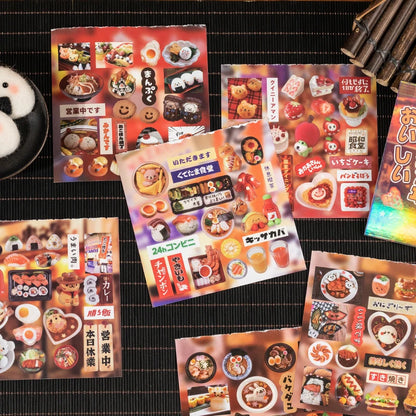 20 Sheets PET Cartoon Sticker Book - Retro Decorative Stickers for Scrapbooking Diary DIY Stationery Supplies