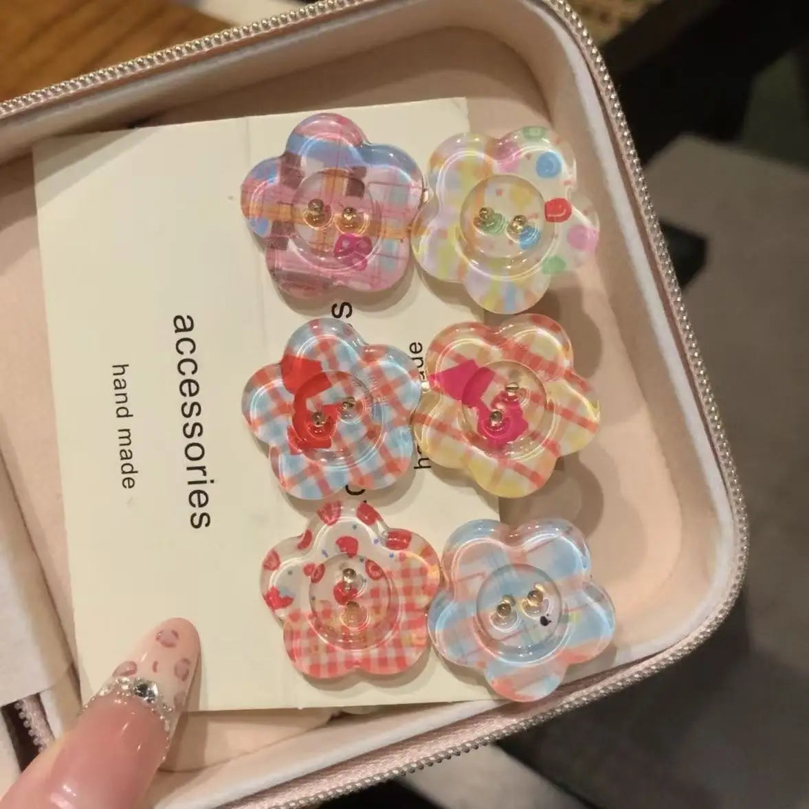 4pcs Jelly Color Block Flower Hair Clips - Cute Candy Duckbill Hairpins for Girls, Sweet Everyday Styling