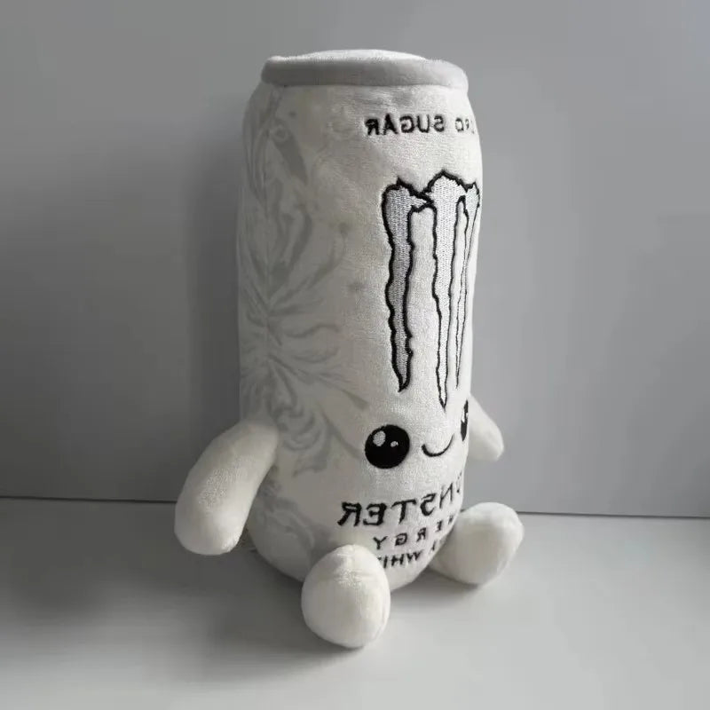 Energy Drink Can Plush Toy - White Zero Sugar Theme Soft Stuffed Doll & Desktop Ornament Gift