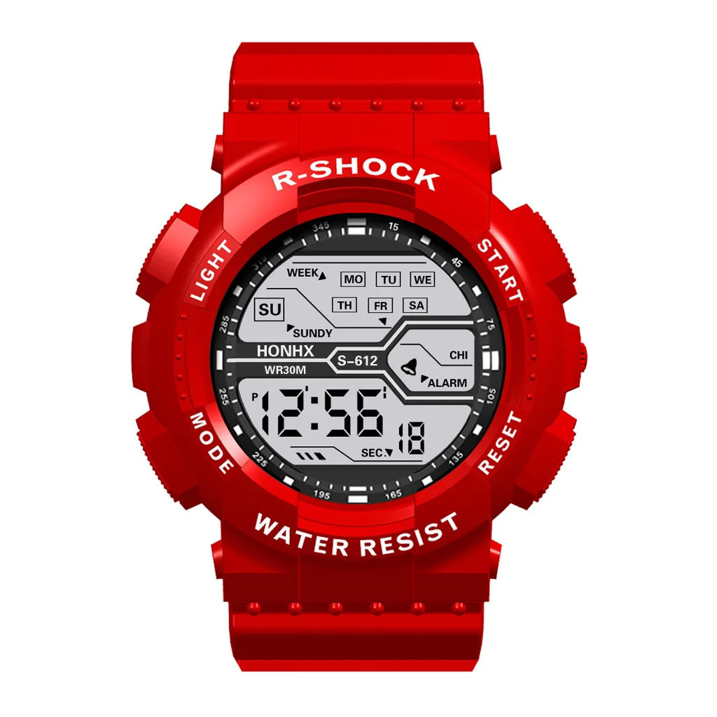 Outdoor Sports Watch for Men – Multifunction LED Digital Wristwatch with Large Screen, Waterproof & Luminous Military Design