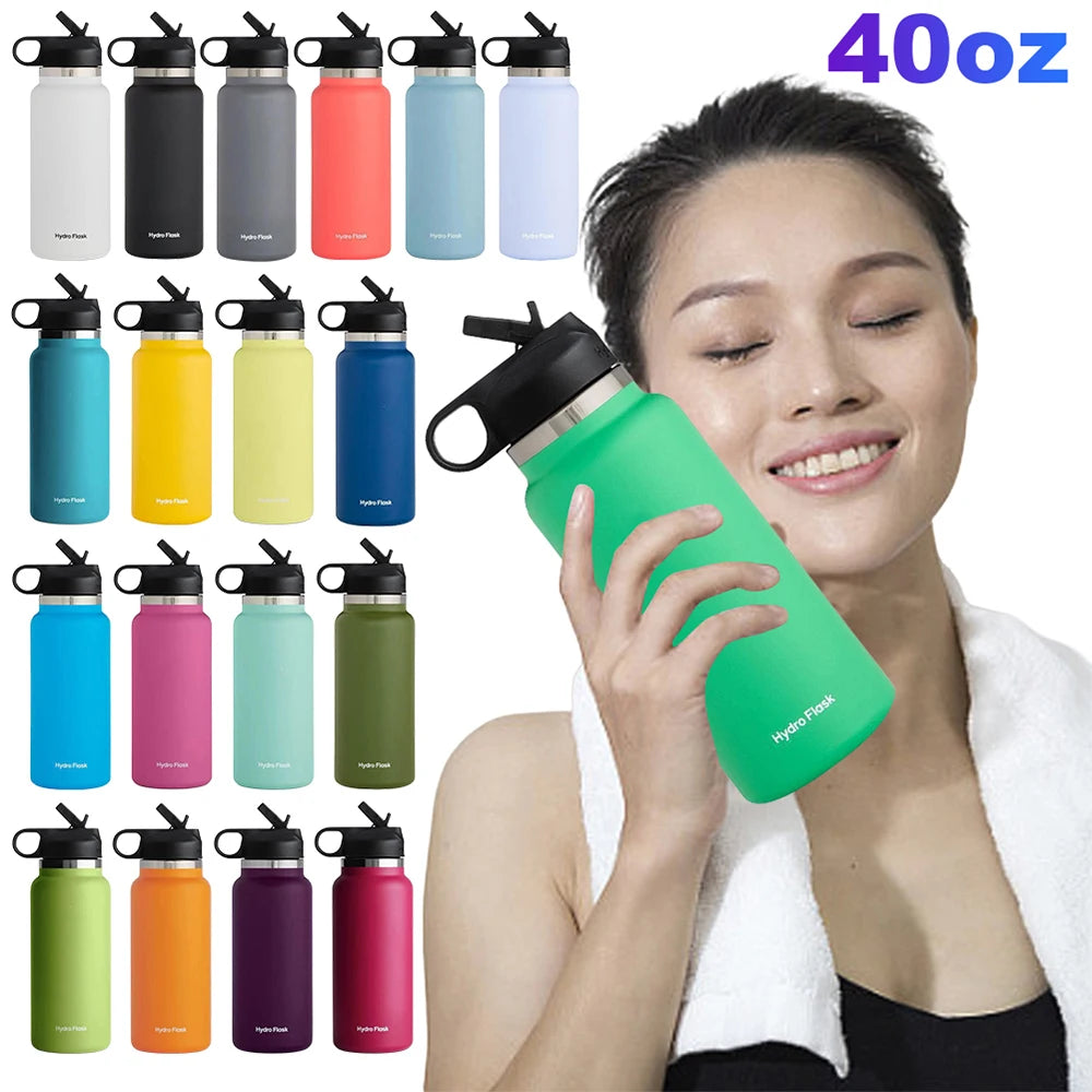 40oz Insulated Water Bottle – Stainless Steel Vacuum Flask, Keeps Drinks Hot & Cold, Flex Cap