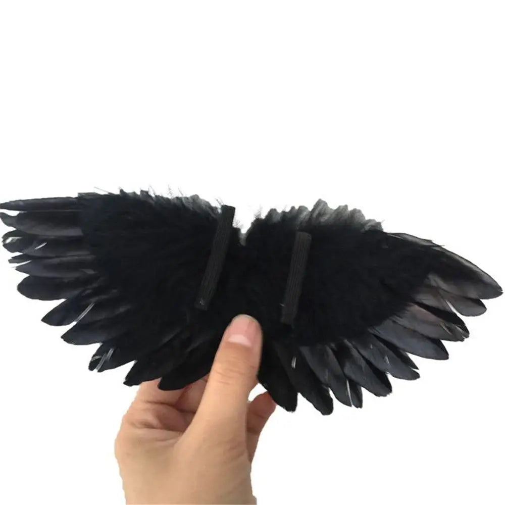 Mini Feather Angel Wings – White & Black Craft Prop for Kids, Newborns, Pets, Dolls, Party & Holiday Decorations