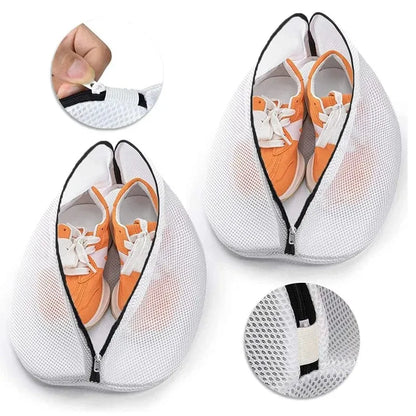 Mesh Laundry Bag for Shoes – Zippered Washing Machine Shoe Storage, Protective Clothes Organizer Box