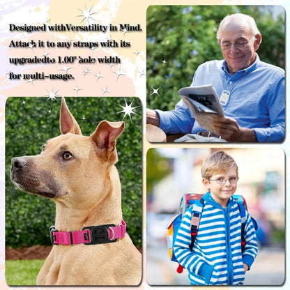 2-Pack AirTag Dog Collar Holders — Waterproof Silicone Hidden Loop Anti-Lost Tracker Accessory