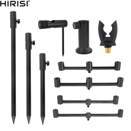 Hirisi Carp Fishing Rod Pod Set - Bank Stick and Buzz Bar, Durable Fishing Rod Holder for Support