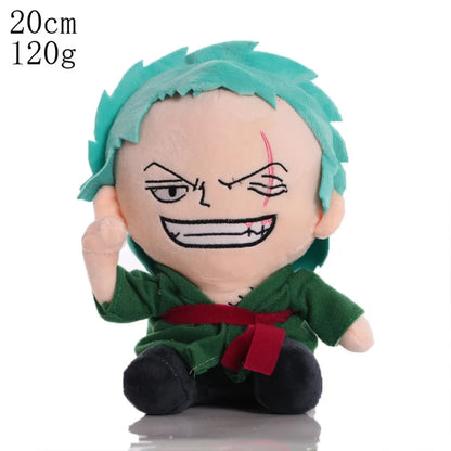 Japanese Anime One Piece Plush Toys — 25cm Luffy, Chopper, Ace & Roronoa Zoro Stuffed Dolls, Cute Cartoon Figure Kids Christmas Gift