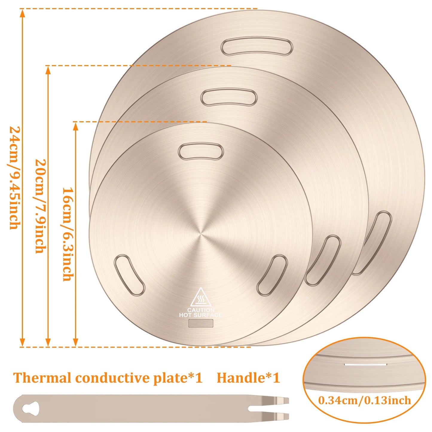 Portable Heat Conduction Plate for Gas Stove - Stainless Steel Induction Adapter with Removable Handle