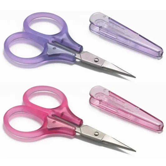 Compact Precision Craft Scissors - Sharp Stainless Steel Blades with Protective Cap for Travel, Stationery & DIY Projects