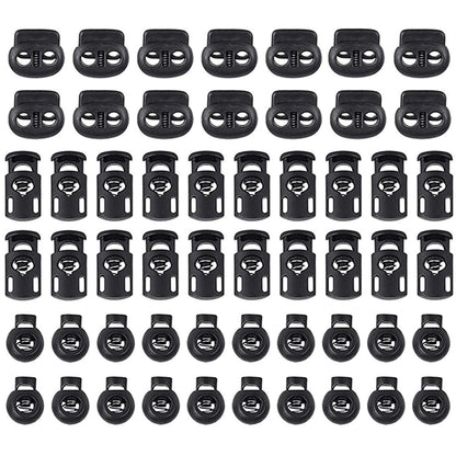 50pcs Plastic Cord Lock Toggle – DIY Spring Stopper for Lanyards, Drawstrings, Shoelaces & Clothing
