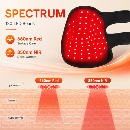 120LED Red Light Therapy Belt - 660nm Red Light & 850nm NIR Phototherapy Wrap for Ankle & Joint Care