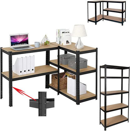 60"x28"x12" Heavy Duty 5-Tier Metal Storage Shelf Unit – Boltless Design, Easy to Assemble