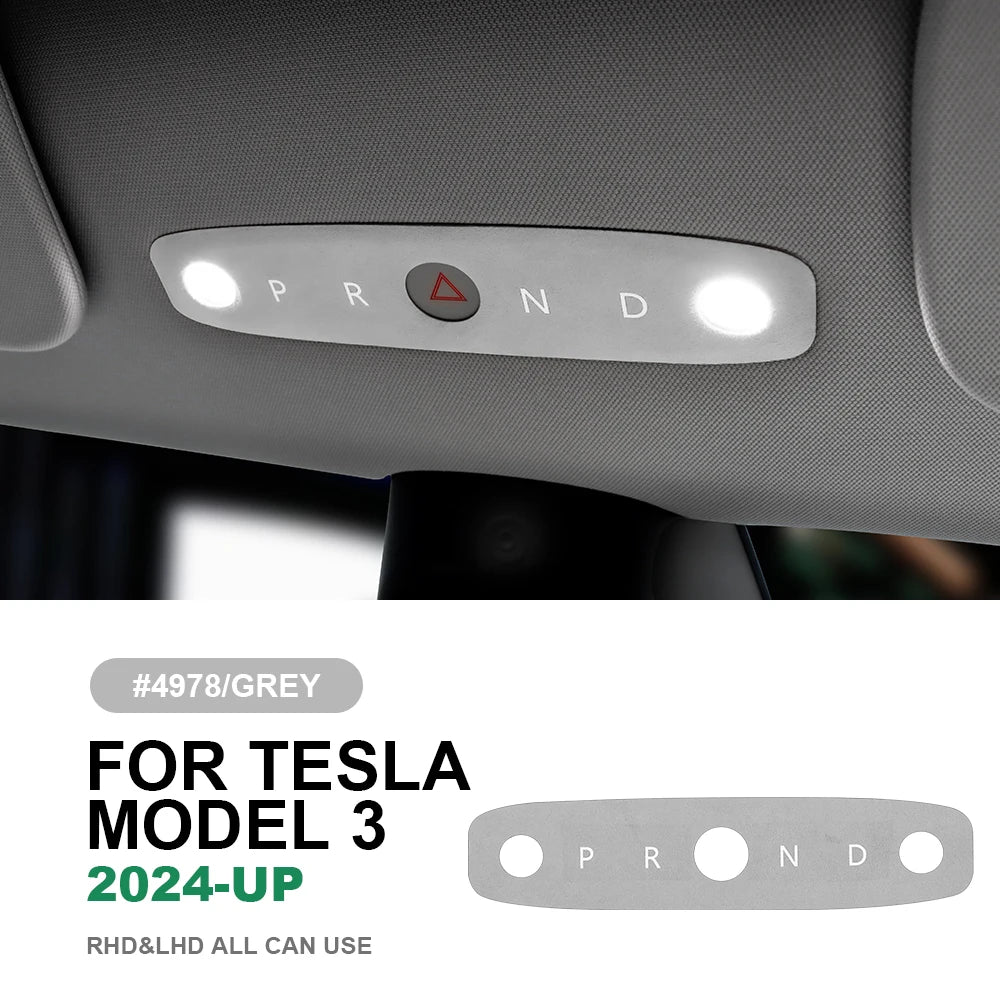 KUNGKIC Italian Top Suede Reading Light Frame Trim Stickers for Tesla Model 3 Highland 2024+ – Car Interior Decor Accessories