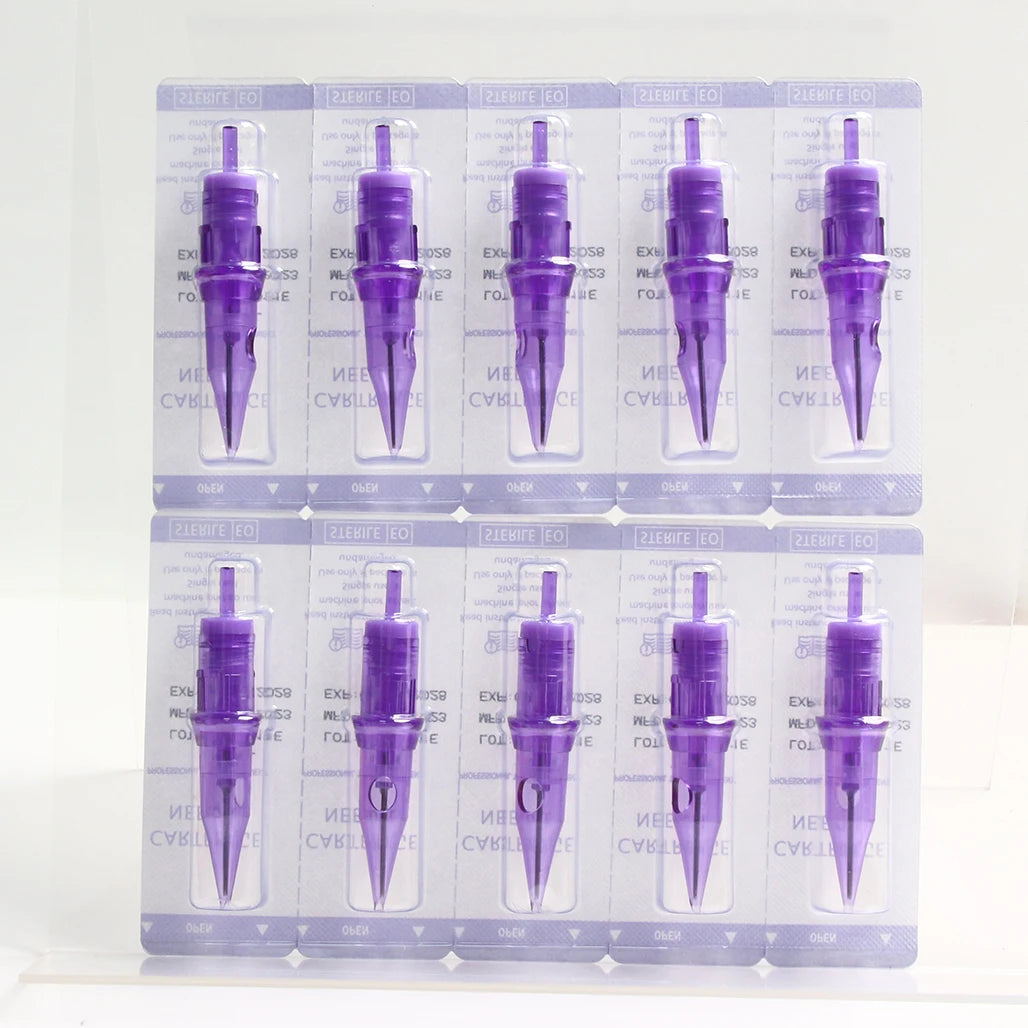 Tattoo Needle Cartridge Set 5/10/20/50pcs – Round Liner & Shader Disposable Needles for Tattoo Machine & Permanent Makeup Eyebrow Pen